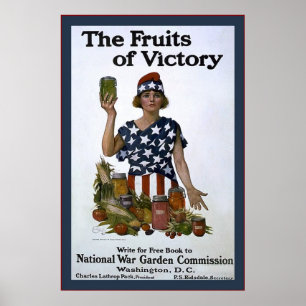 Póster Las frutas de la victoria~Vieja Primera Guerra Mun