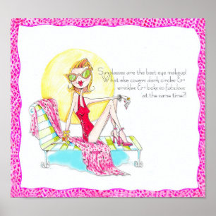 Póster Las gafas de sol son una imprenta de vanidad fabul