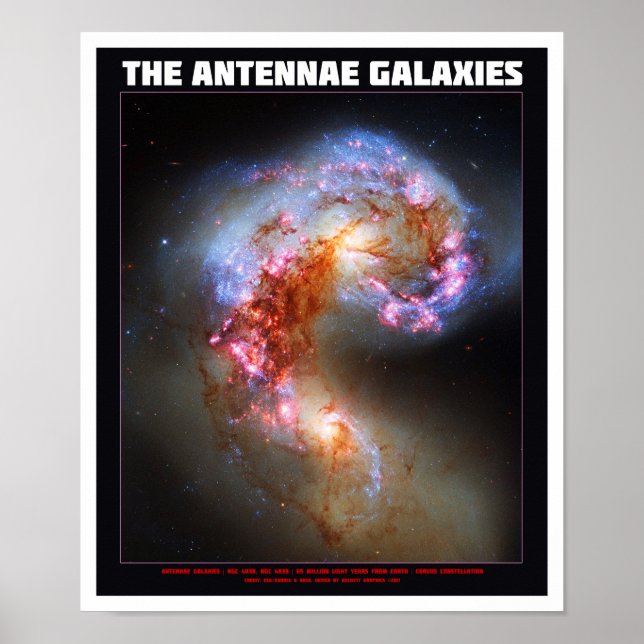 Póster Las galaxias de Antennae (Frente)