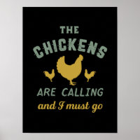 Las gallinas dicen que debo irme granjero de cosec