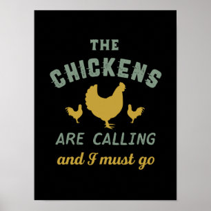 Póster Las gallinas dicen que debo irme granjero de cosec