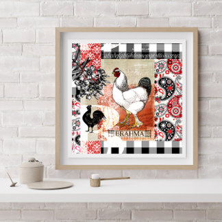 Póster Las gallinas traseras B son para Brahma