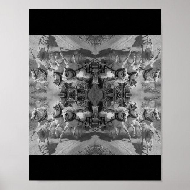 Póster Las Gotthardpost caballos - Rudolf Koller Horses - (Frente)