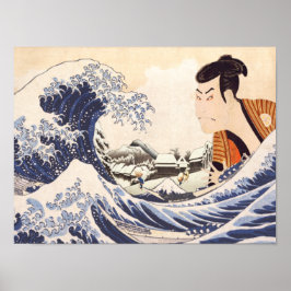 Póster Las grandes olas de collages de ukiyoe
