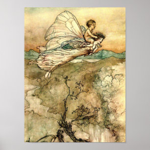 Póster Las hadas en vuelo de Arthur Rackham