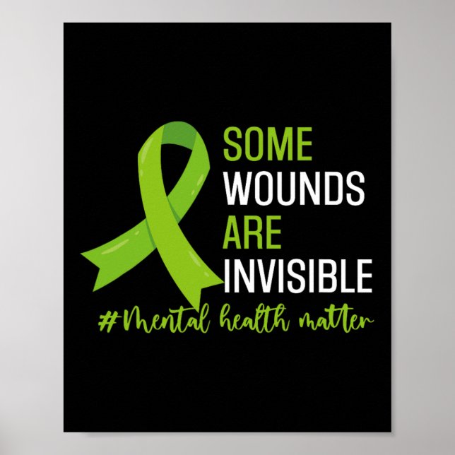 Póster Las Heridas Son Mes Invisible De Conciencia Sobre  (Frente)