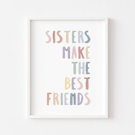 Póster Las hermanas Boho pastel hacen que los mejores ami