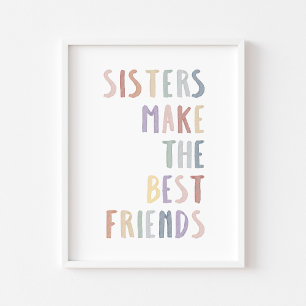 Póster Las hermanas Boho pastel hacen que los mejores ami