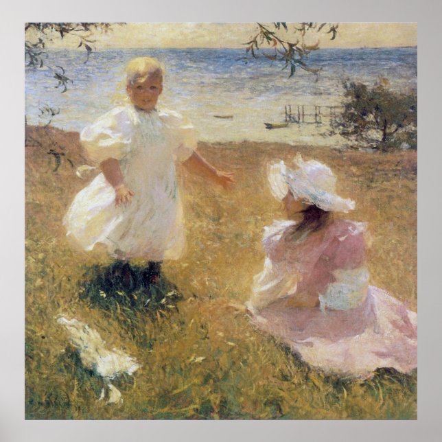 Póster Las hermanas, de Frank Weston Benson (Frente)