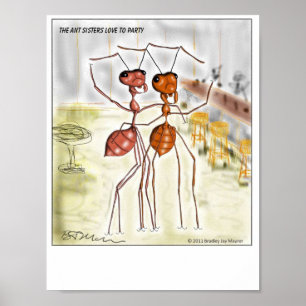 Póster ¡Las hermanas de la hormiga trabajan al fiesta