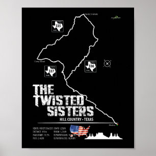 Póster Las Hermanas Torcidas Texas EE. UU. Motocicleta 02