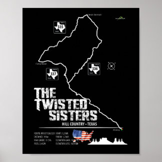 Póster Las Hermanas Torcidas Texas EE. UU. Motocicleta 02