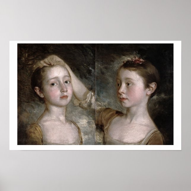 Póster Las hijas del pintor Mary y Margaret, c.1758 (Frente)