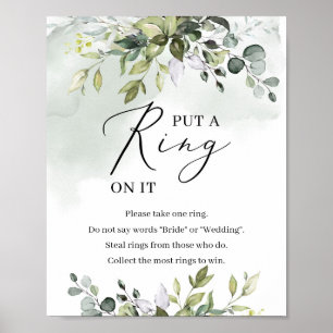 Póster Las hojas de follaje verdes le ponen un anillo a l