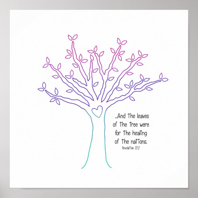 Póster Las hojas del Poster del árbol (Frente)