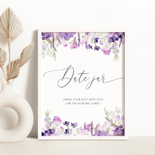 Póster Las ideas de la noche de la flor silvestre Lilac. 