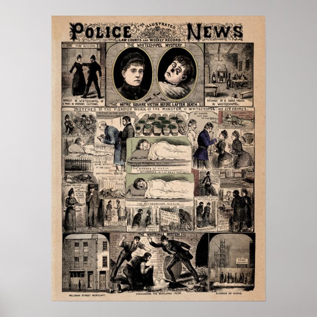 Póster Las ilustradas noticias de la policía Jack the Rip (Frente)