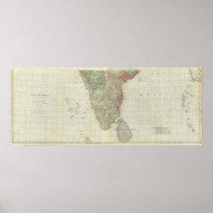 Póster Las Indias Orientales, con la sección sur de las c