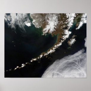 Póster Las islas Aleutianas y la península de Alaska