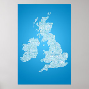 Póster Las Islas Británicas son la palabra