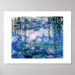 Póster Las lacrimógenas de agua de Monet<br><div class="desc">Los Water Lilies de Monet. Visita mi tienda para un diseño más interesante y más elección de color => zazzle.com/iwheels*</div>