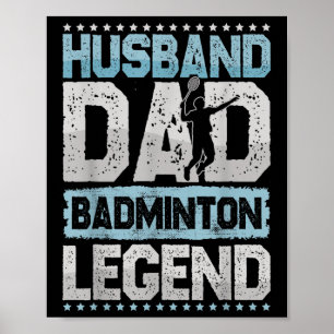 Póster Las leyendas del bádminton Retro Shuttle Bádminton