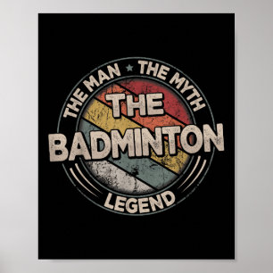 Póster Las leyendas del bádminton Retro Shuttle Bádminton