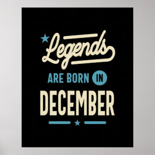 Póster Las leyendas nacen en diciembre - cumpleaños de di