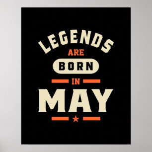 Póster Las leyendas nacen en mayo - Mayo Cumpleaños