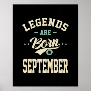 Póster Las leyendas nacen en setiembre - cumpleaños de se