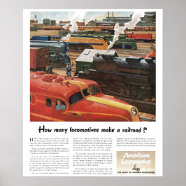 Póster Las Locomotoras De Alco Hacen Un Ferrocarril