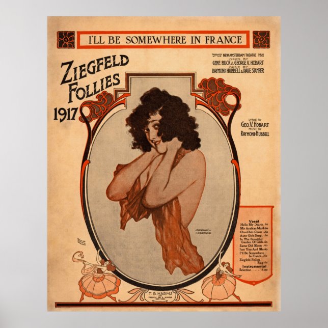 Póster Las locuras de Ziegfeld en 1917 (Frente)