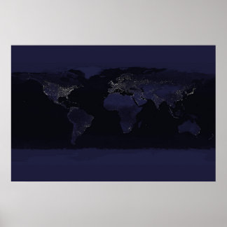 Póster Las luces de la ciudad de la Tierra
