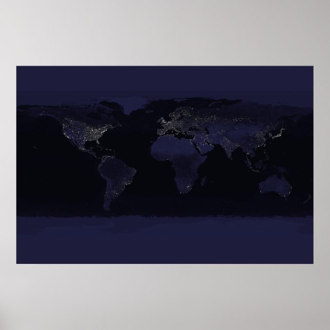 Póster Las luces de la ciudad de la Tierra (Frente)