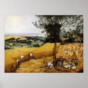 Póster Las máquinas segadores de Pieter Bruegel el 1565