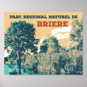 Póster Las marismas del parque regional de Briere France