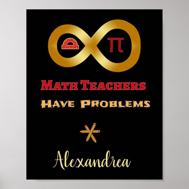 Póster Las matemáticas divertidas tienen problemas con lo (Frente)