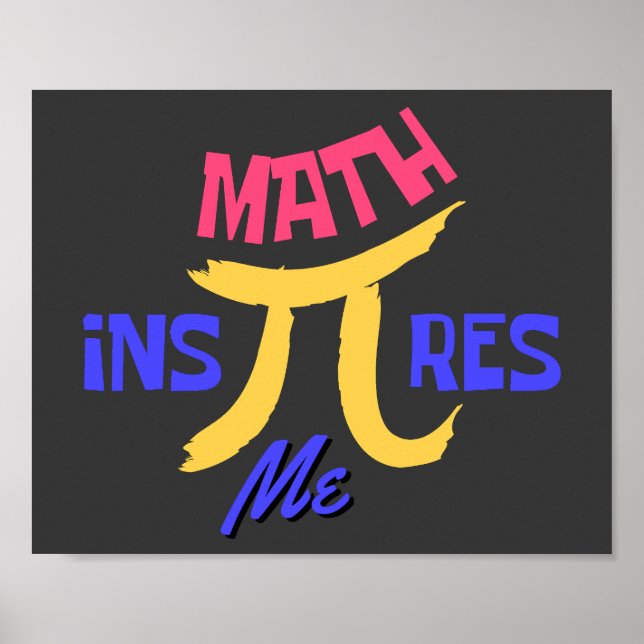 Póster Las matemáticas me inspiran feliz Día Nacional del (Frente)