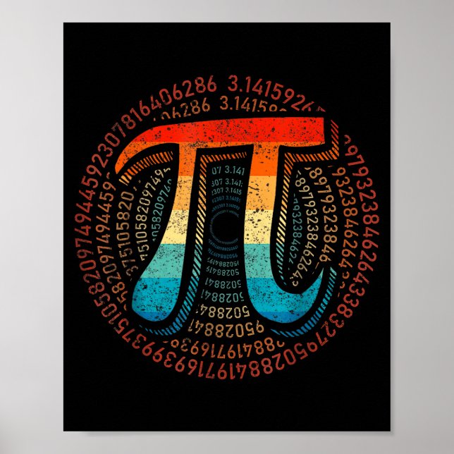 Póster Las Matemáticas Son Tan Simples Como Pi Profesor D (Frente)