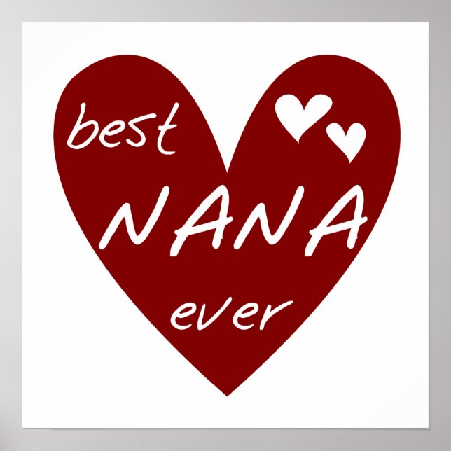 Póster Las mejores camisetas y regalos de Nana del corazó (Frente)