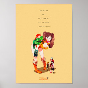 Póster Las mejores citas de Anime sobre familia y amigos