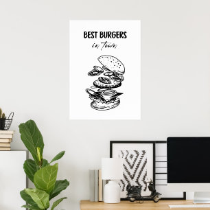 Póster Las mejores hamburguesas de la ciudad