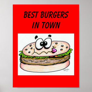 Póster Las mejores hamburguesas en el Poster de la ciudad