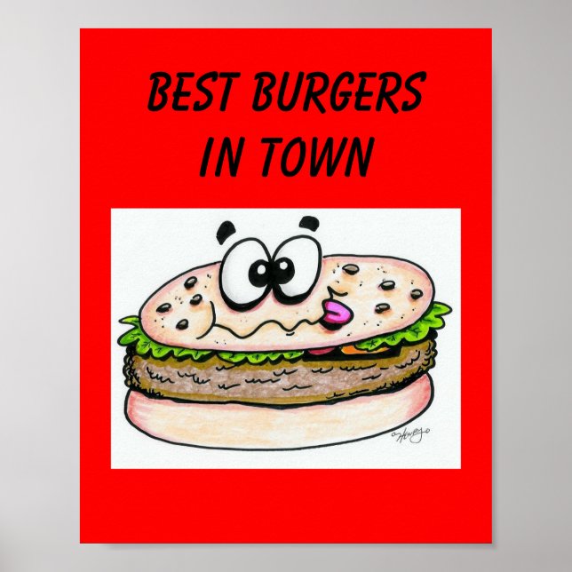 Póster Las mejores hamburguesas en el Poster de la ciudad (Frente)