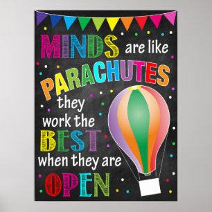 PÓSTER ¡LAS MENTES SON COMO PARACHUTES!