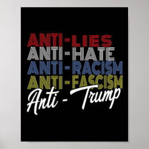 Póster Las mentiras de odio contra Trump y el fascismo re