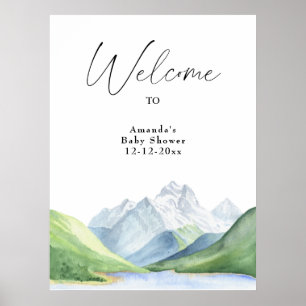 Póster Las montañas acuáticas reciben ducha de bebé