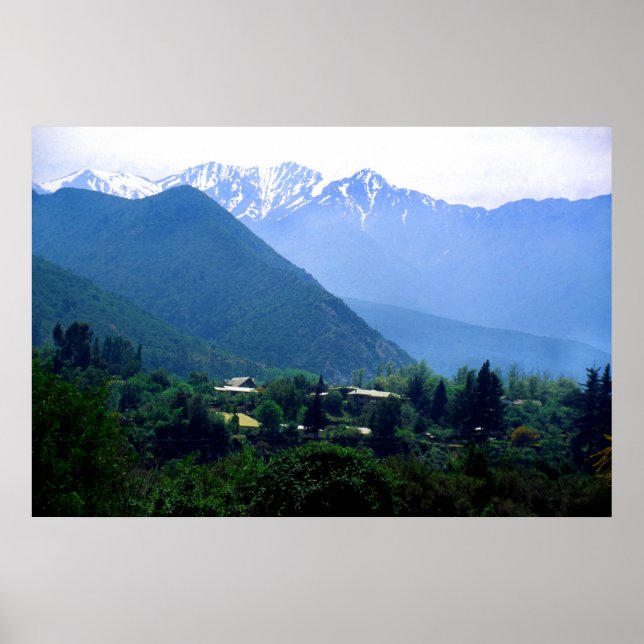 Póster Las montañas de los Andes en Chile (Frente)