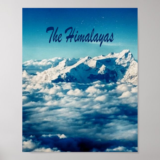 Póster Las montañas del Himalaya con texto (Frente)
