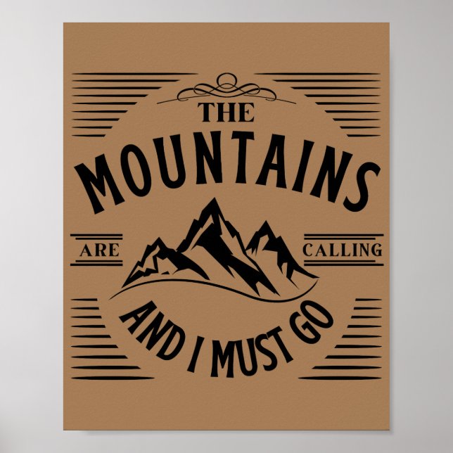 PÓSTER LAS MONTAÑAS ESTÁN LLAMANDO Y DEBO IR (Frente)